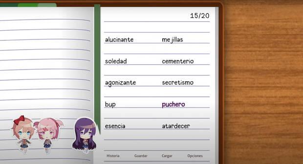 Jugablemente no hay mucho que hacer más allá de crear unos poemas y tomar alguna decisión muy puntual.