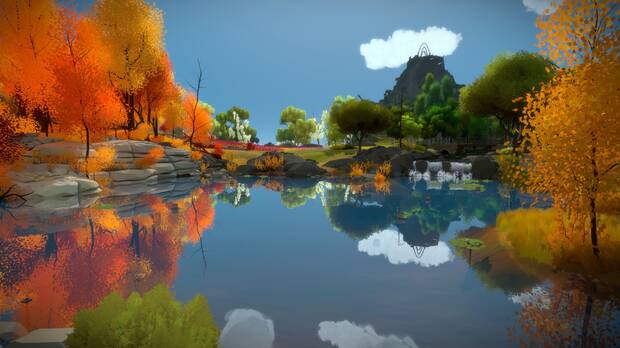 El colorido de la isla recuerda a No Man's Sky y Rime.